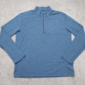 Royal Robbins Sweatshirt Mens XL Blue Active Fit 1/4‎ Zip Polyester Stretch L/S